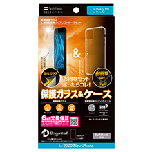 SoftBank SELECTION 極薄保護ガラス＆耐衝撃抗菌クリアソフトケースセット for iPhone 12 Pro / iPhone 12